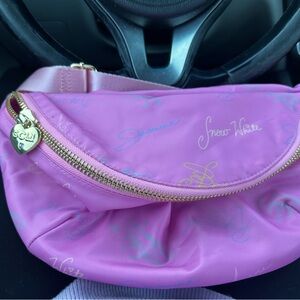 Stoney Clover Lane Pink Crossbody Bag with Gold Accents